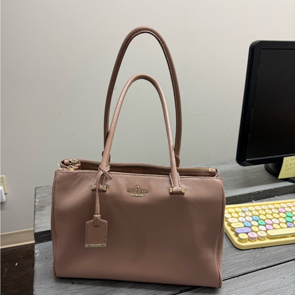 kate spade Dusty Rose Leather Satchel with Gold Hardware